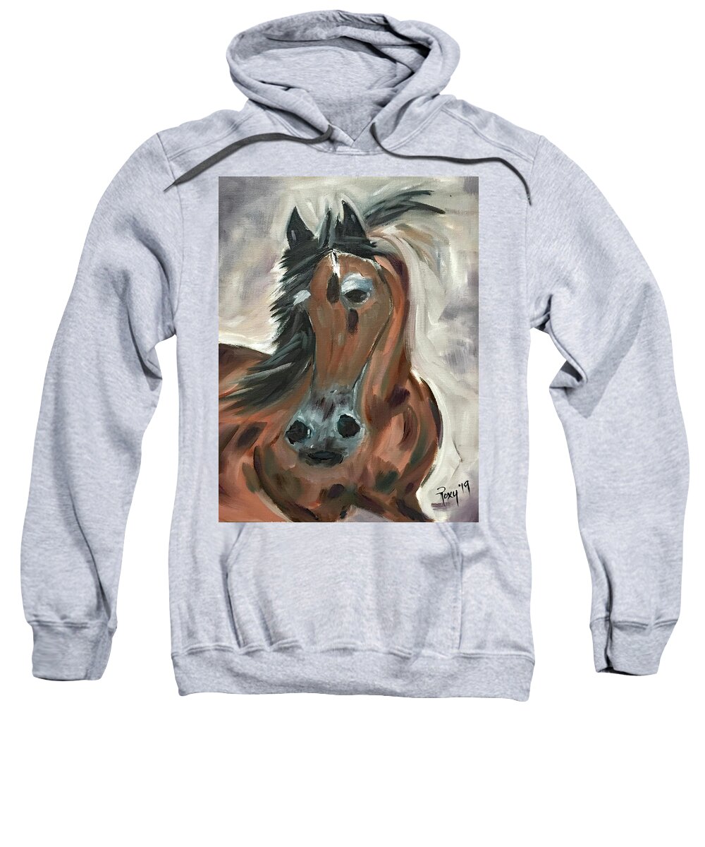 Horse Sweatshirt featuring the painting Arabian Beauty by Roxy Rich