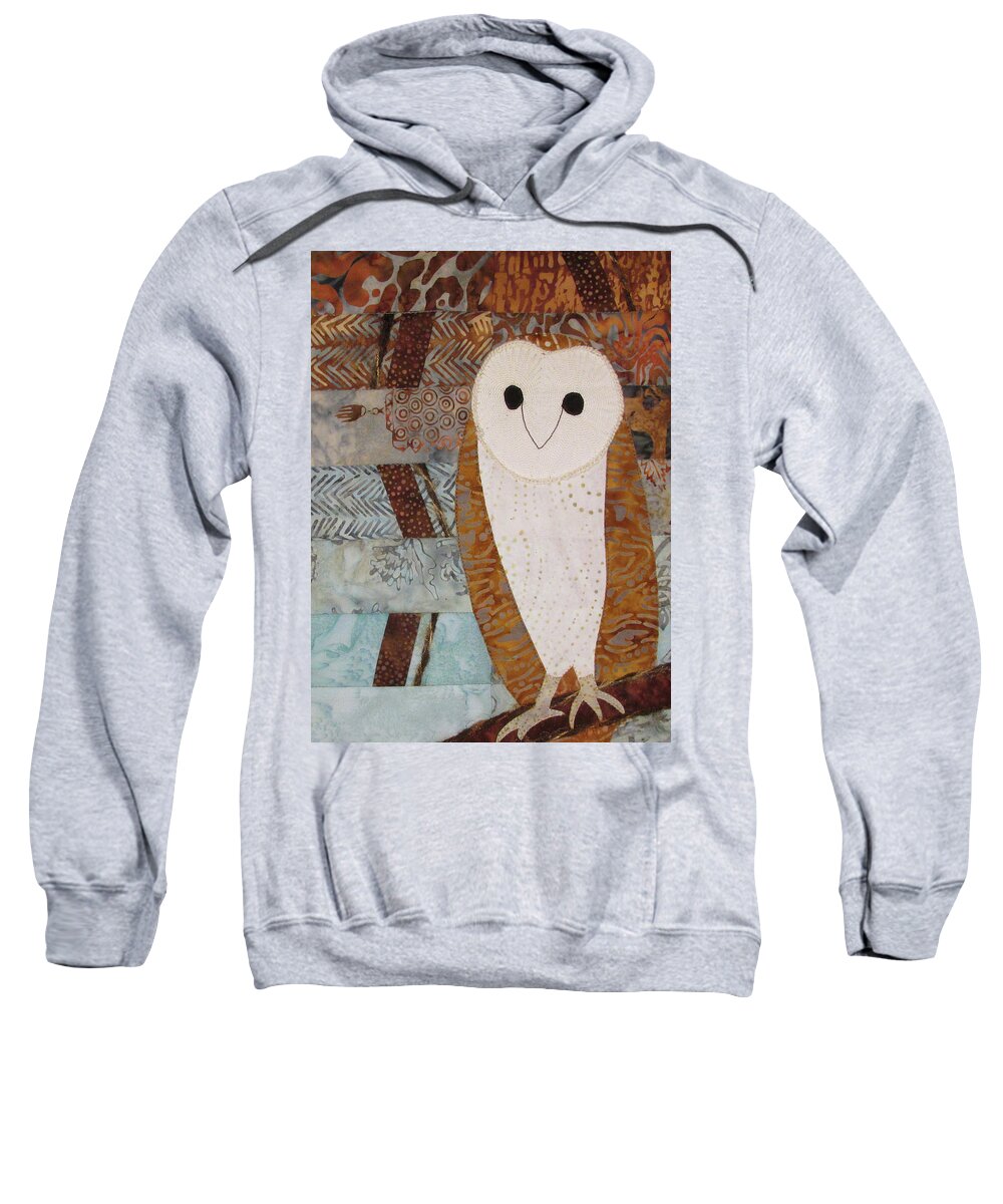 Art Quilt Sweatshirt featuring the tapestry - textile Louie by Pam Geisel