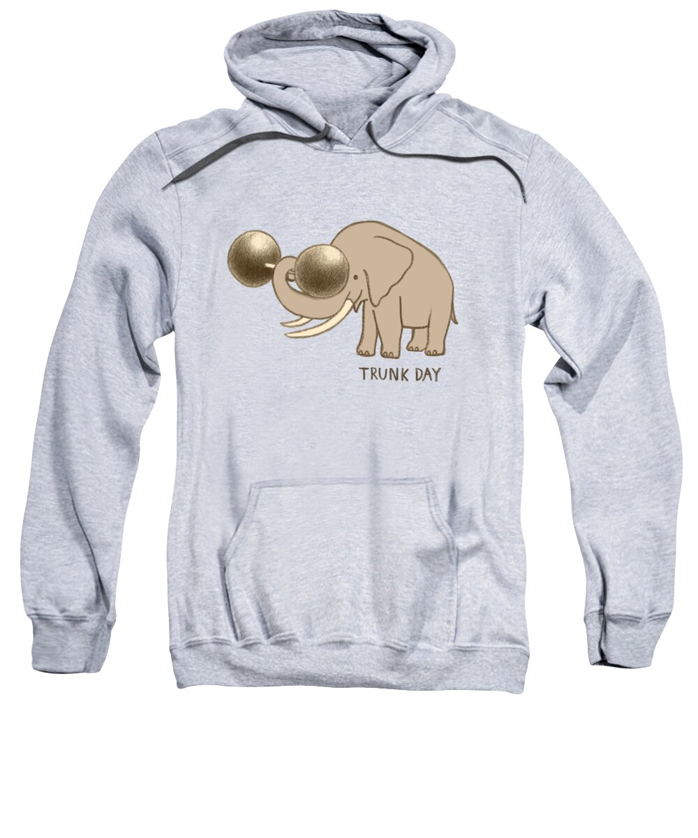 Elephant Sweatshirt featuring the drawing Trunk Day by Eric Fan