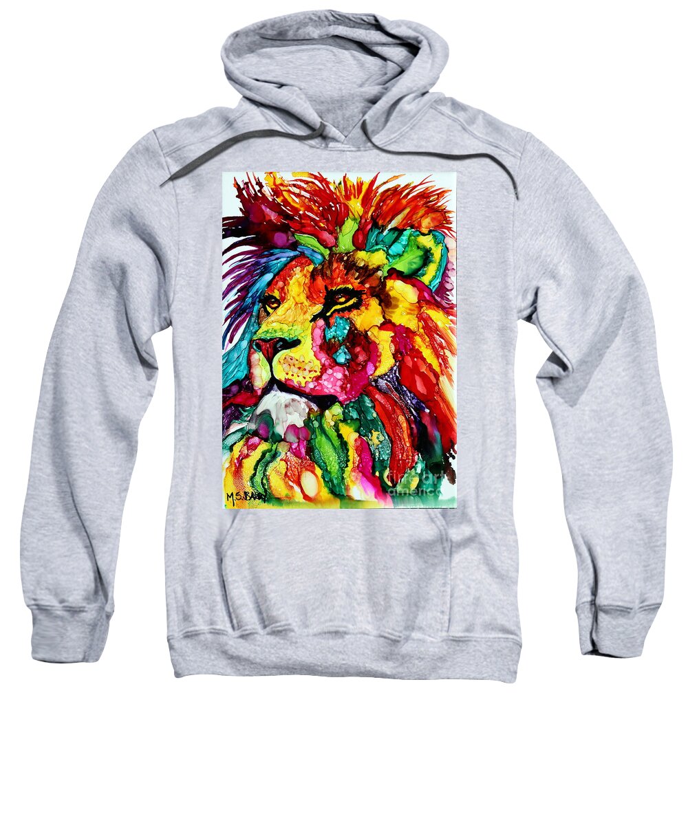 Lion Sweatshirt featuring the painting Aslan by Maria Barry