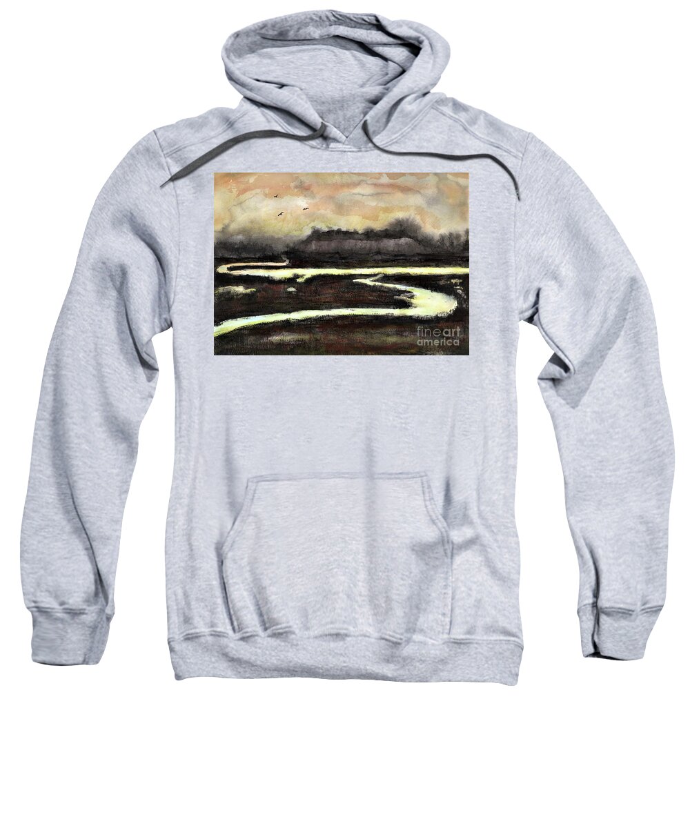 Evening Sweatshirt featuring the painting Back Bay by Randy Sprout