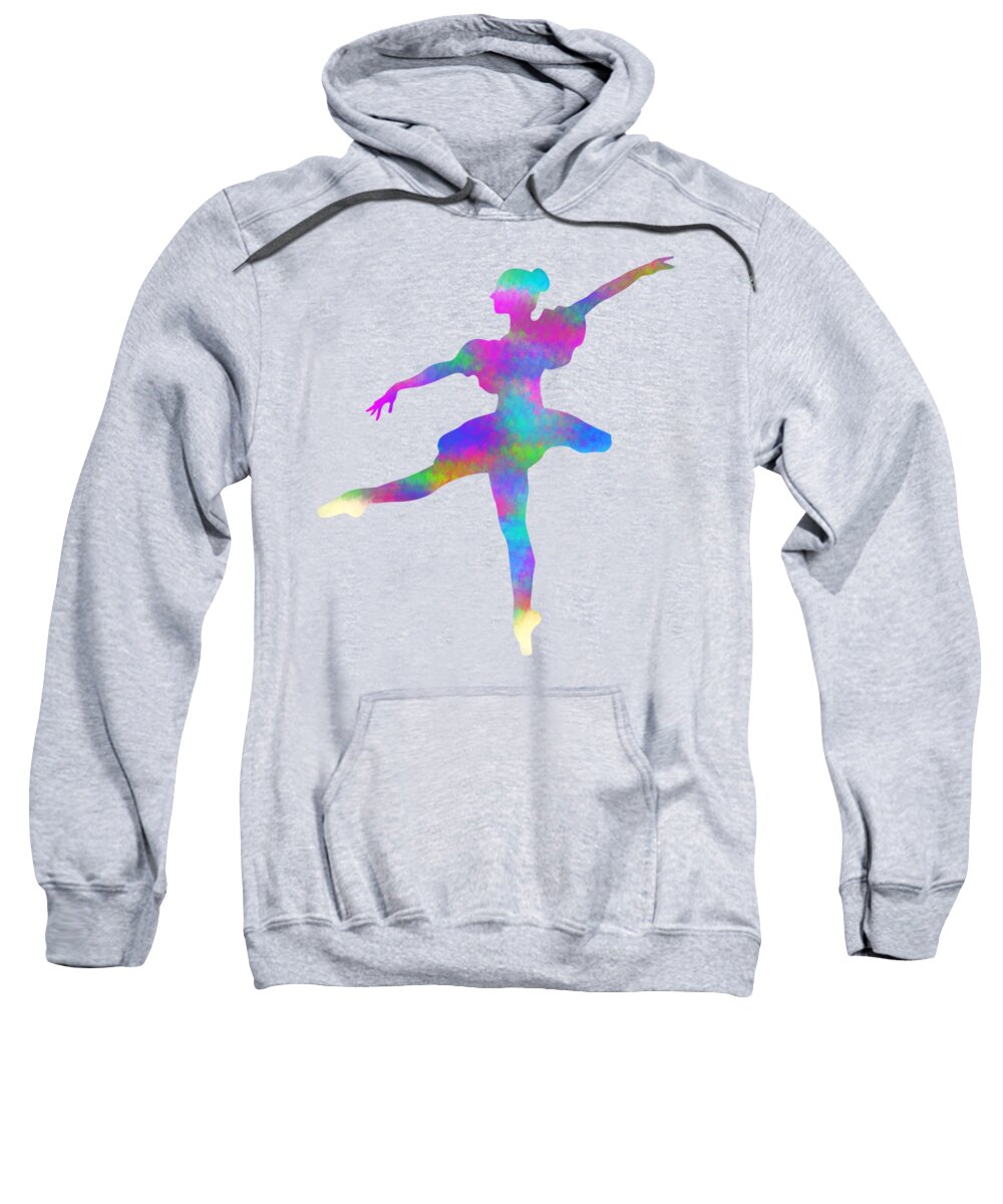 Ballerina Sweatshirt featuring the digital art Ballerina Watercolor by David Millenheft