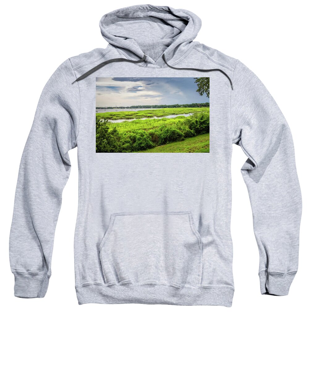 Marsh Sweatshirt featuring the photograph Bay Street View by Scott Hansen