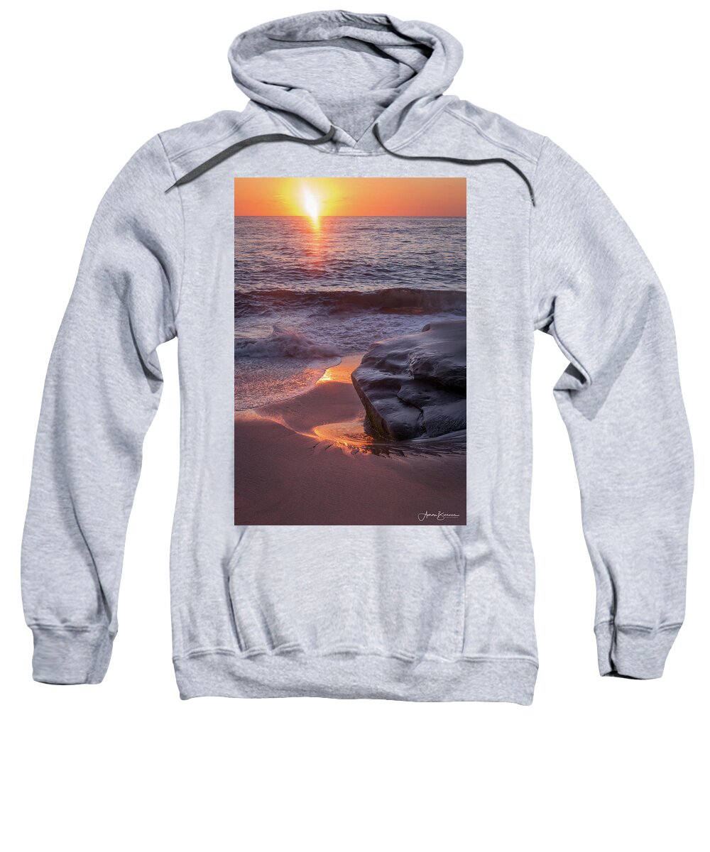 Beach Sweatshirt featuring the photograph Beach Reflections by Aaron Burrows