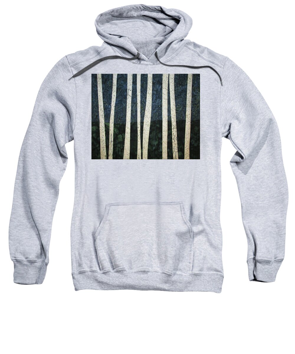 Birch Sweatshirt featuring the tapestry - textile Birches by Pam Geisel