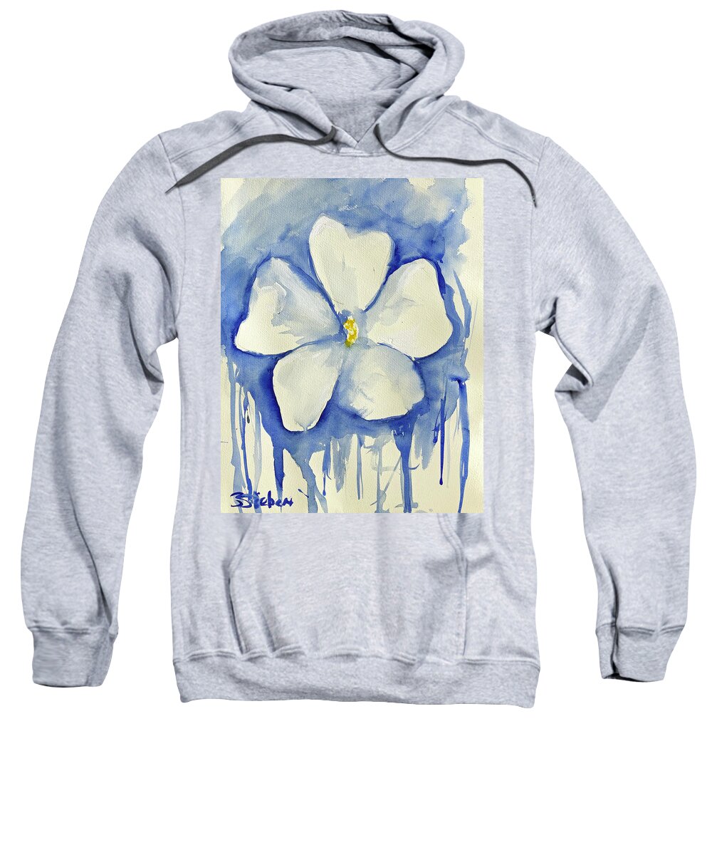 Floral Sweatshirt featuring the painting Blue Dahlia by Sharon Sieben