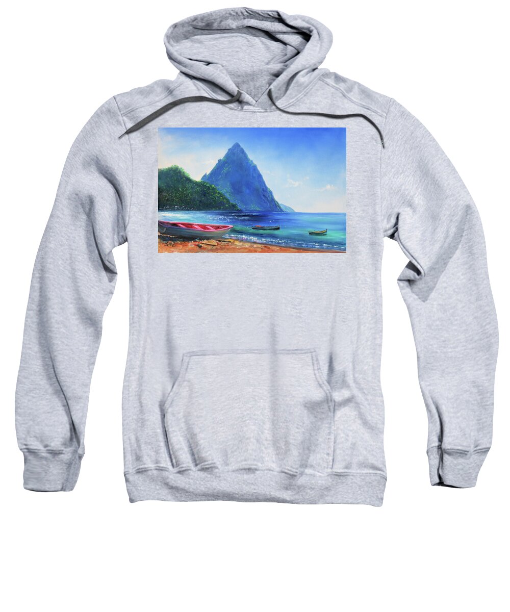 Caribbean Art Sweatshirt featuring the painting Blue Piton by Jonathan Gladding