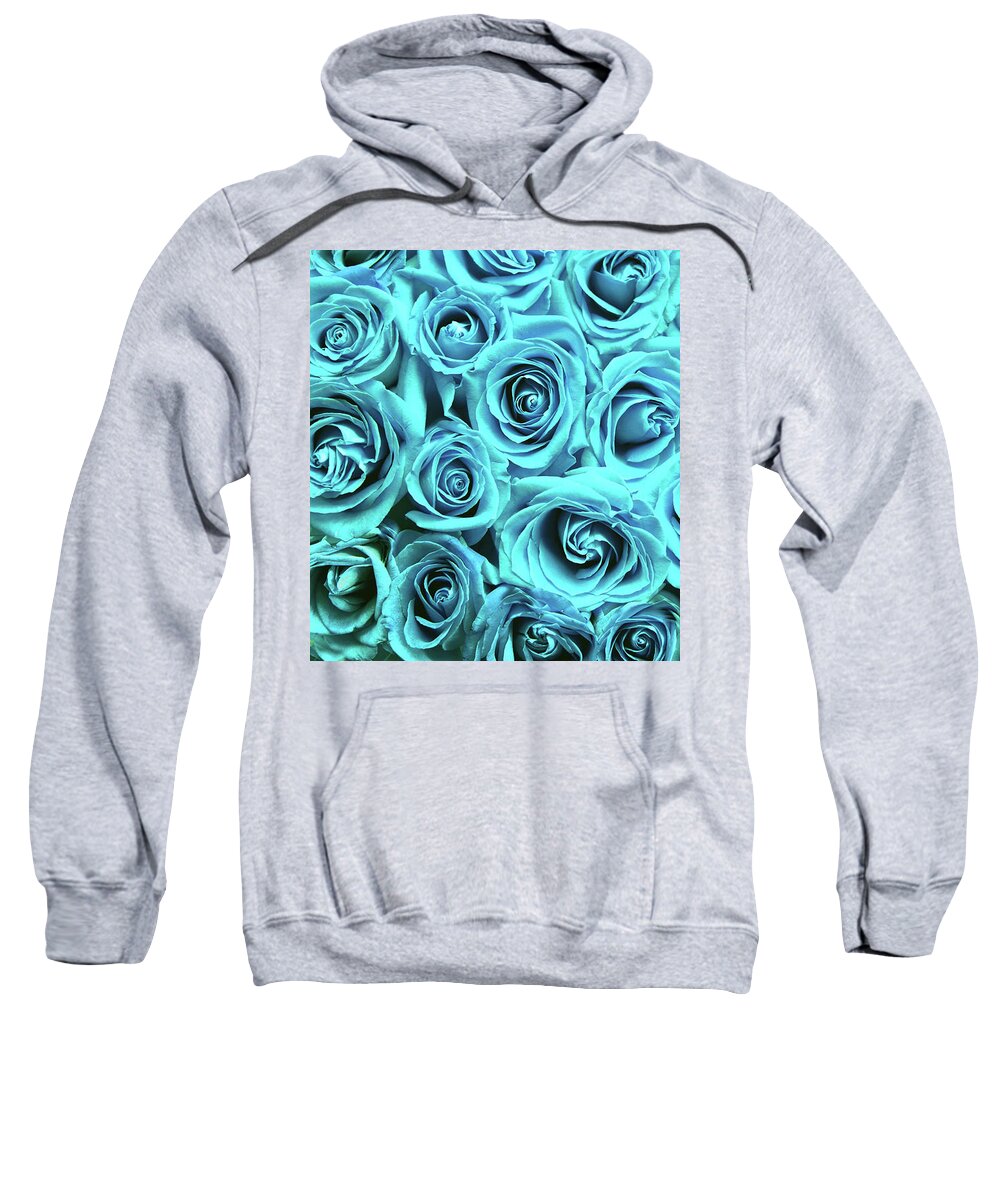 Cute Sweatshirt featuring the photograph Blue roses by Top Wallpapers