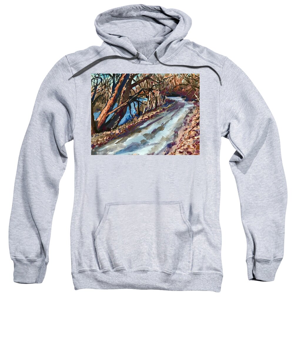 Boise Sweatshirt featuring the painting Boise Greenbelt study #5 by Les Herman