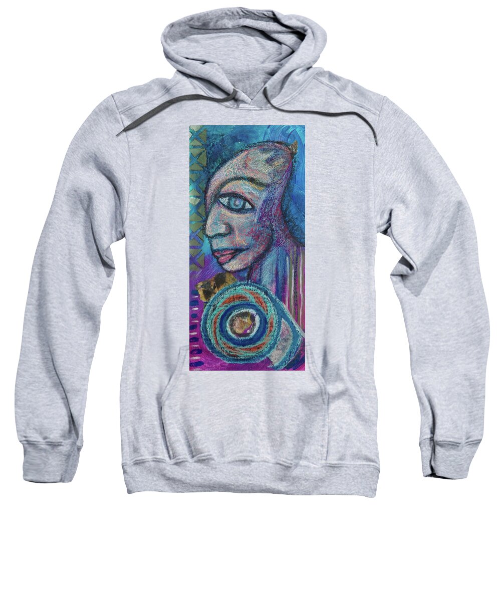 Outsider Art Sweatshirt featuring the mixed media Brainsurgeon by Mimulux Patricia No