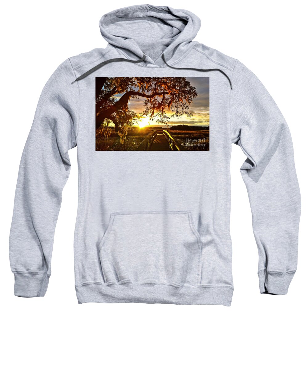 Johns Island Sweatshirt featuring the photograph Breaking Sunset by Robert Knight