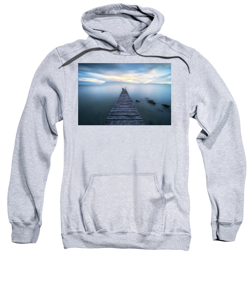 Jetty Sweatshirt featuring the photograph Broken pier by Dominique Dubied