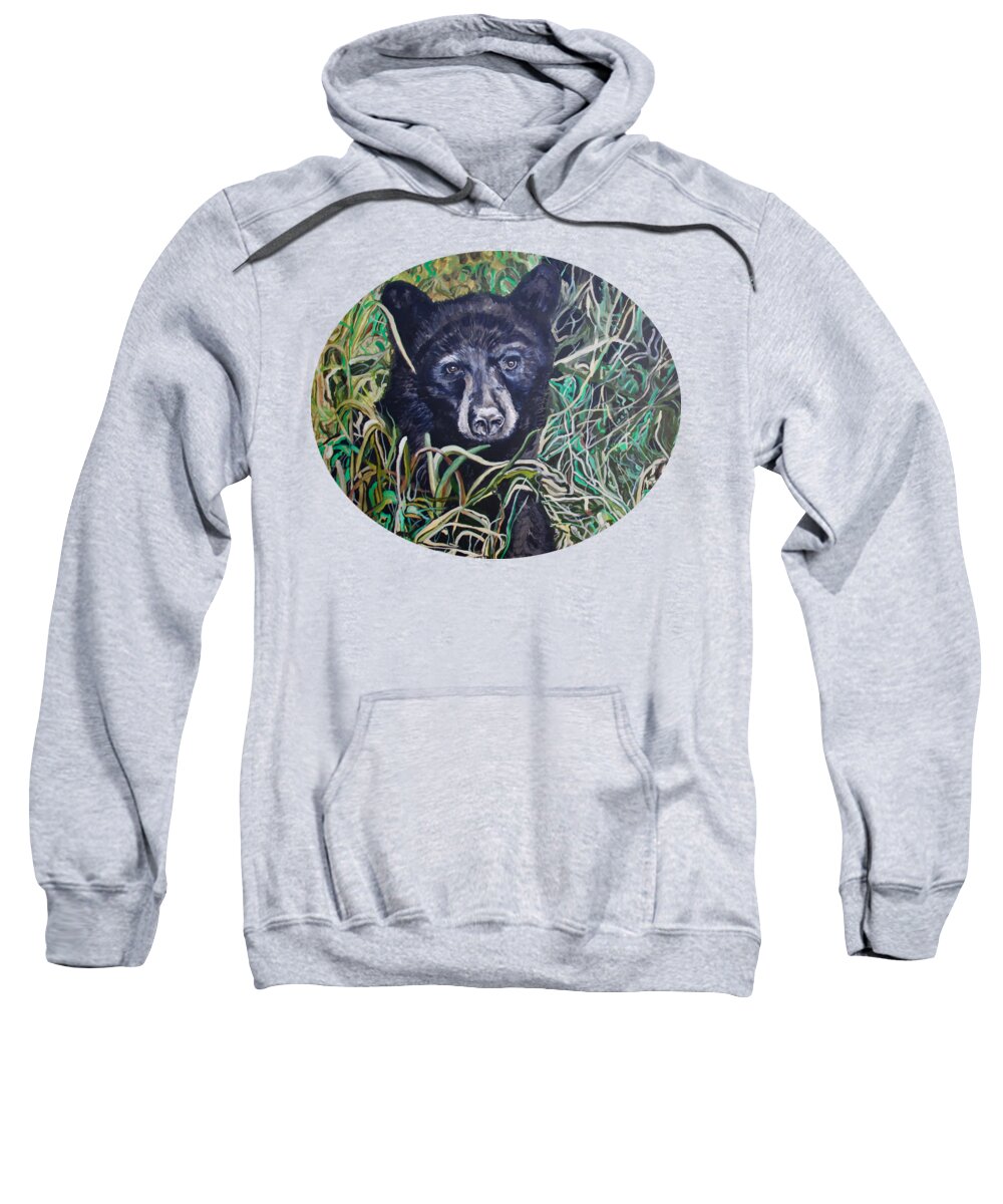 Black Bear Sweatshirt featuring the painting Buford by Tom Roderick