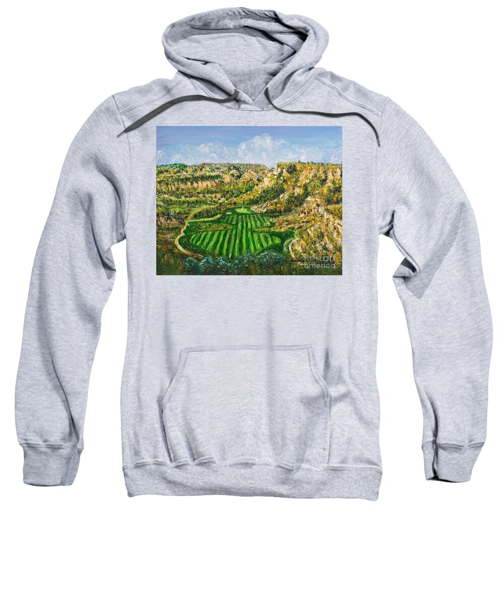Landscape Sweatshirt featuring the painting Bully, Bully by Linda Donlin