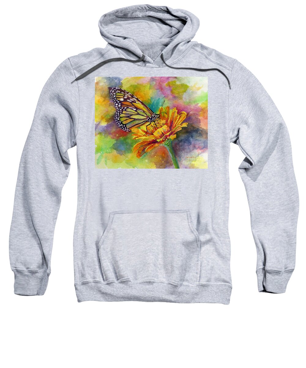 Butterfly Sweatshirt featuring the painting Butterfly Kiss by Hailey E Herrera