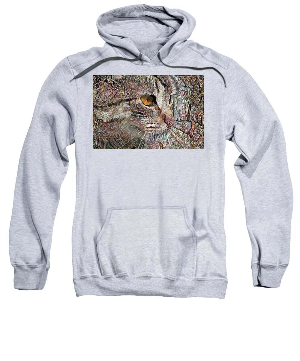 Cat Sweatshirt featuring the digital art Camo Cat by Peggy Collins