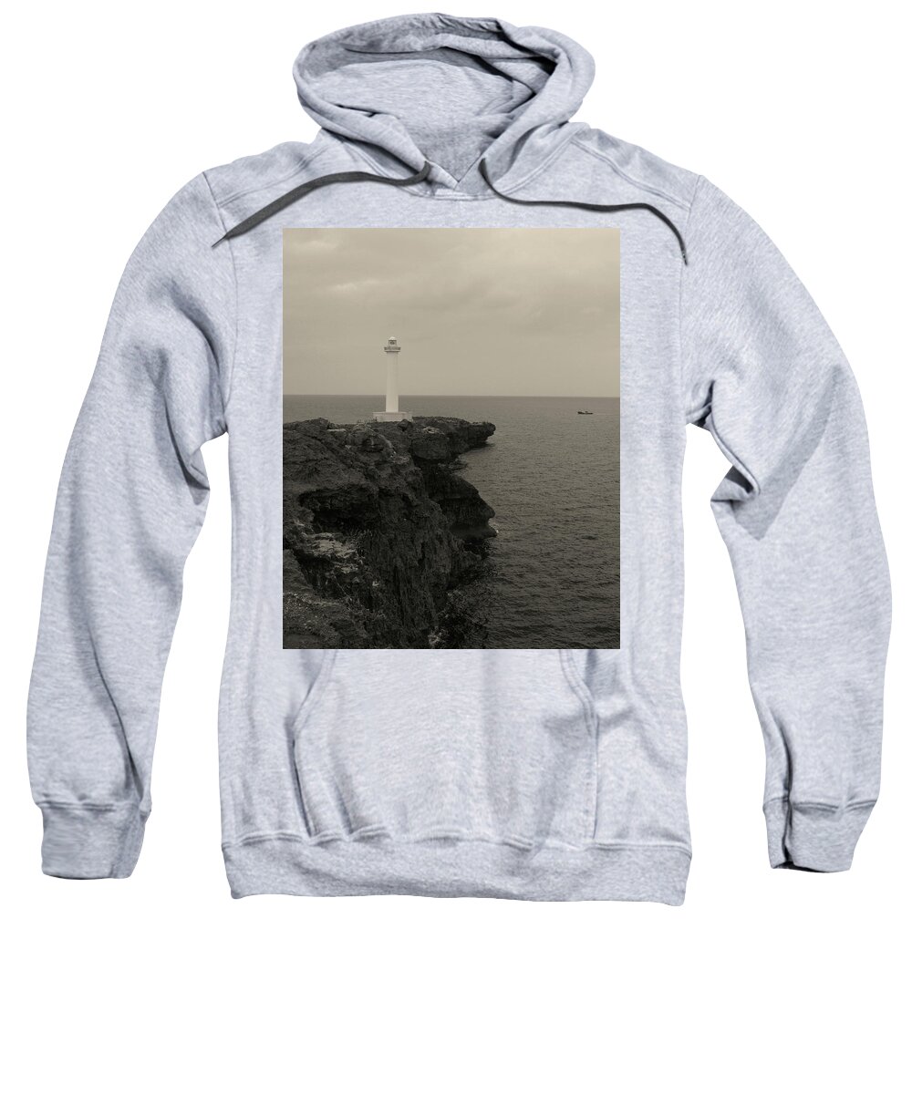 Coastline Sweatshirt featuring the photograph Cape Zanpa lighthouse by Eric Hafner