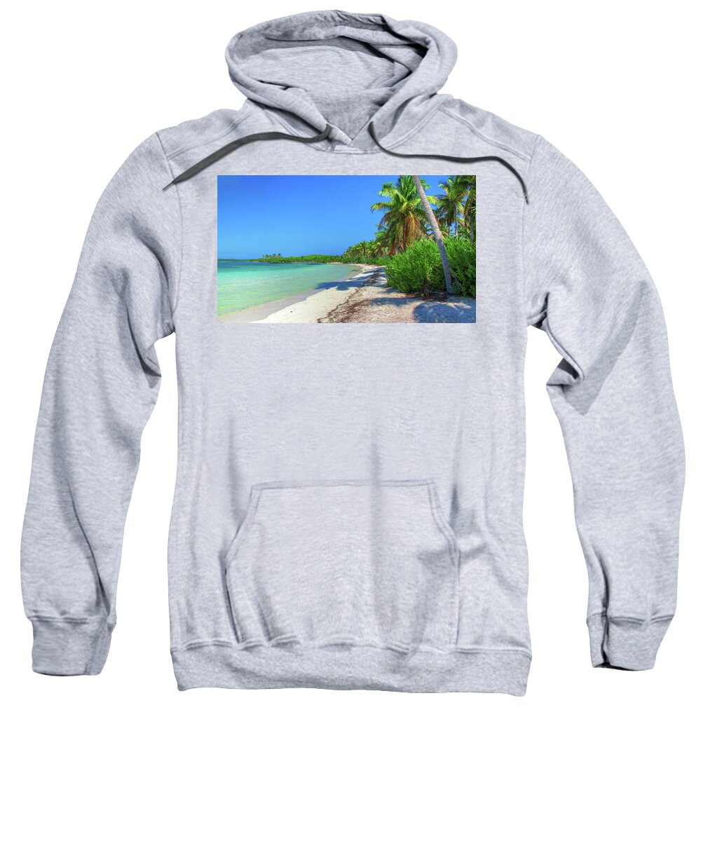 Caribbean Sweatshirt featuring the photograph Caribbean palm beach by Sun Travels