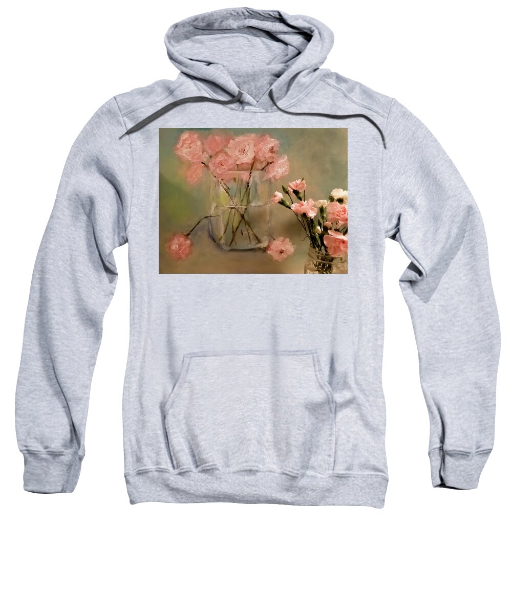 Carnation Sweatshirt featuring the digital art Carnation January Art by Lisa Kaiser
