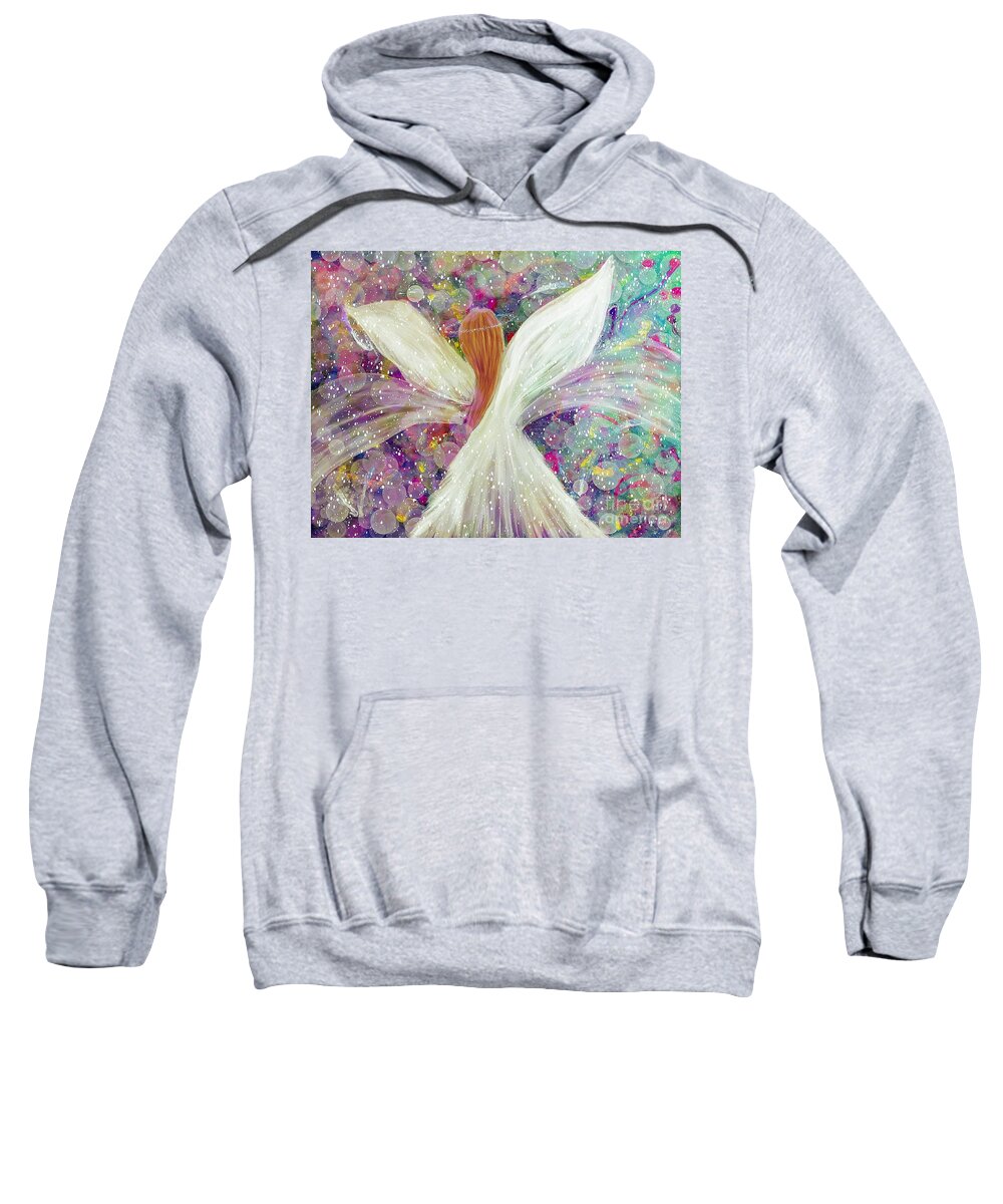 Angel Sweatshirt featuring the digital art Celestial Guardian Angel Art by Laurie's Intuitive