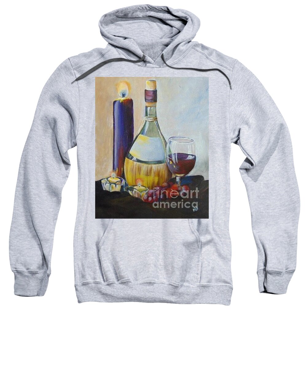Wine Sweatshirt featuring the painting Chianti by Saundra Johnson