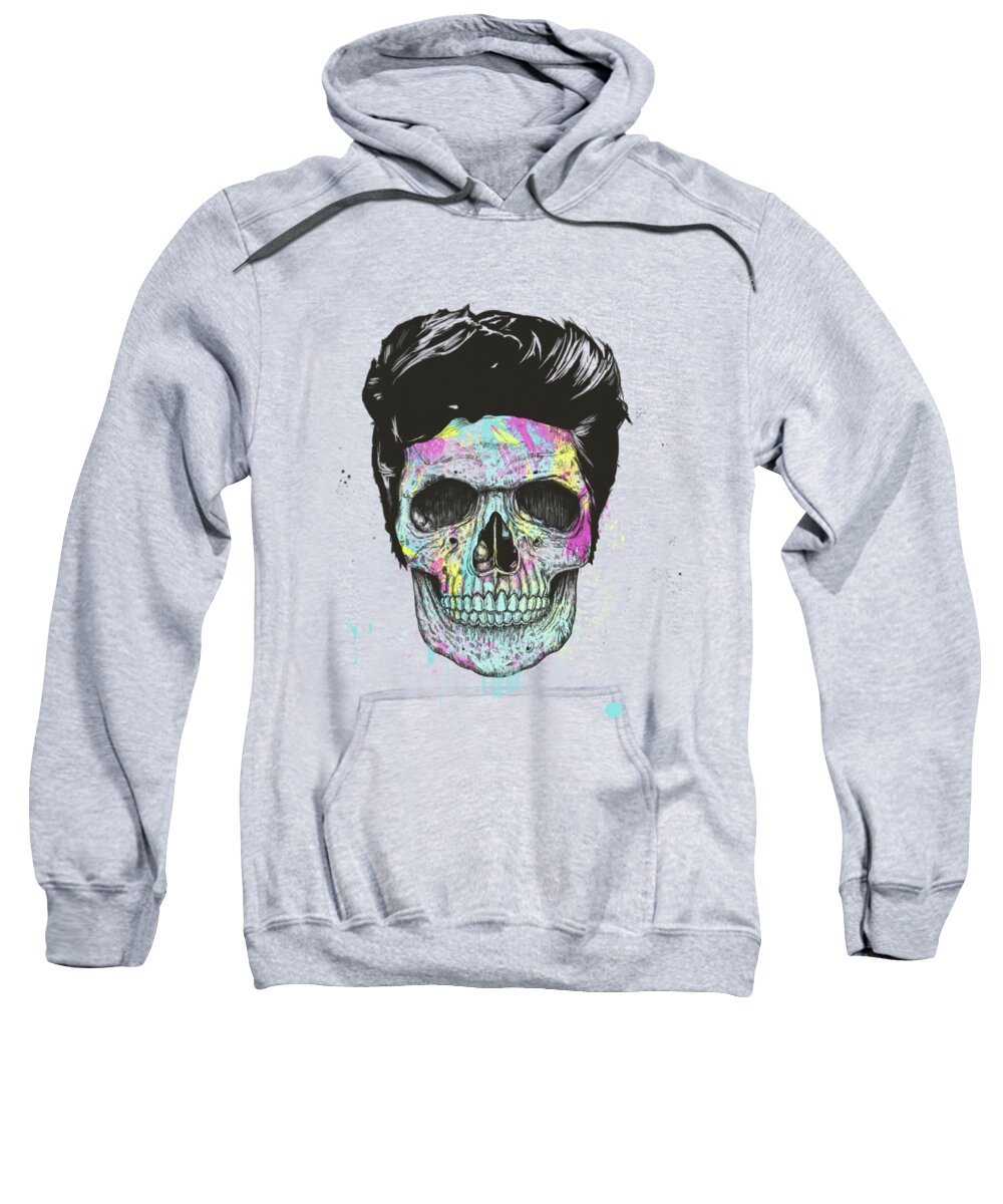 Skull Sweatshirt featuring the mixed media Color your skull by Balazs Solti