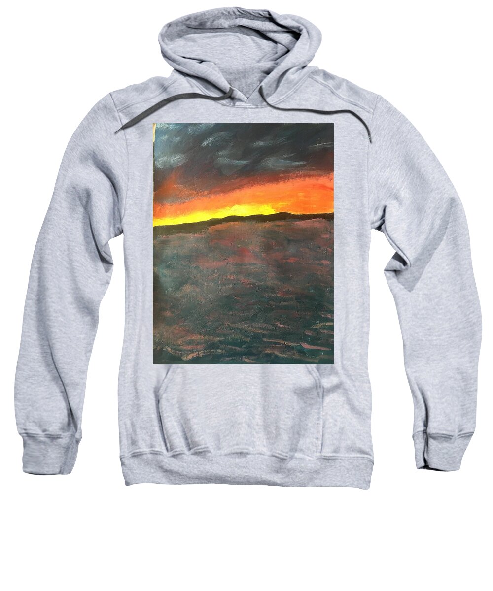 Abstract Sweatshirt featuring the painting Horizons on Fire by Nina Jatania