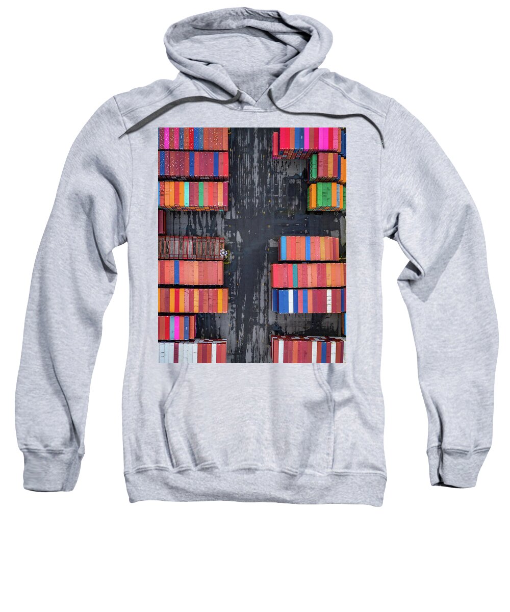 Containers Sweatshirt featuring the photograph Container Colors by Clinton Ward