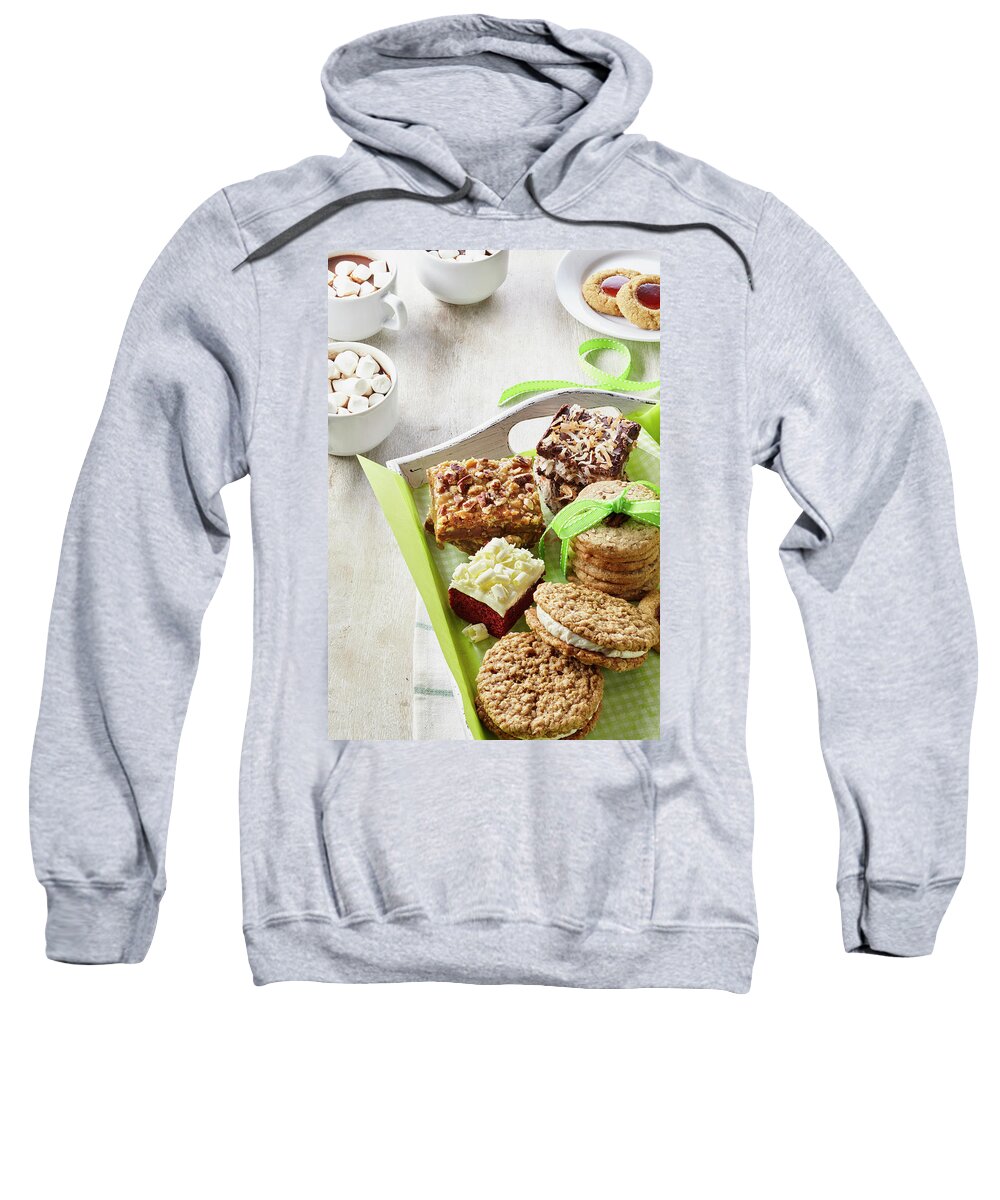 Hot Sweatshirt featuring the photograph Cookie Tray and Cocoa by Cuisine at Home
