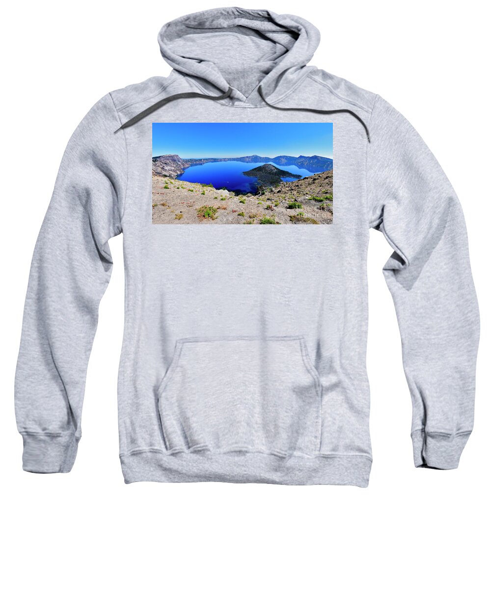 Crater Lake Sweatshirt featuring the photograph Crater Lake Oregon by Amazing Action Photo Video