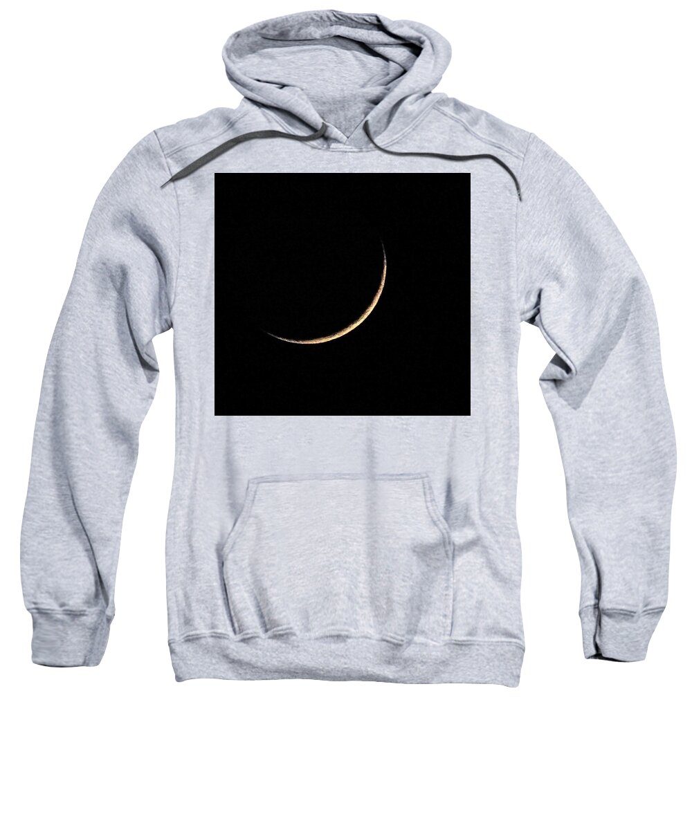 Moon Sweatshirt featuring the photograph Crescent Moon by Jerry Connally