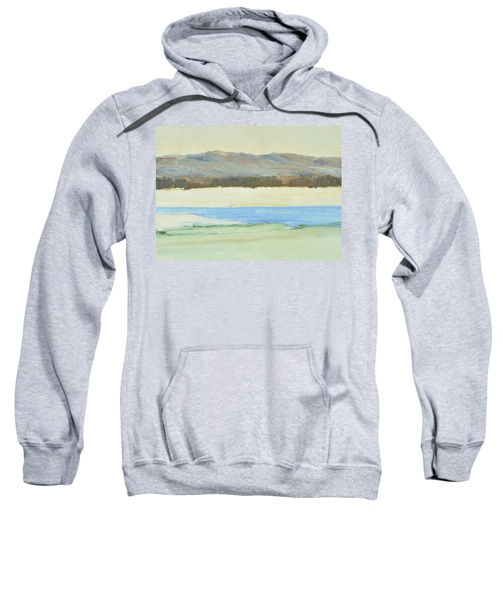 Landskap Sweatshirt featuring the painting Dala spring winter  Dala vaarvinter 1995-97 6 of 7 clean cut up to 64x90 cm on canvas by Marica Ohlsson