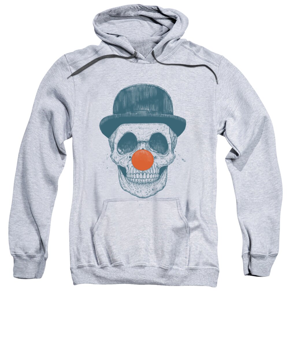 Skull Sweatshirt featuring the drawing Dead Clown by Balazs Solti