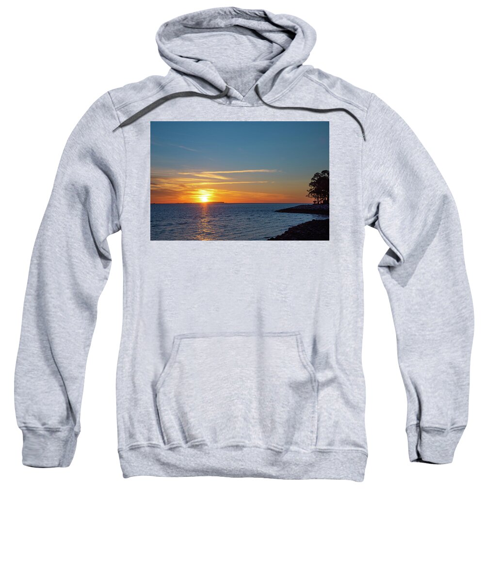 Blazing Sunrise Sweatshirt featuring the photograph Dolphin Head Sunrise by Dennis Schmidt