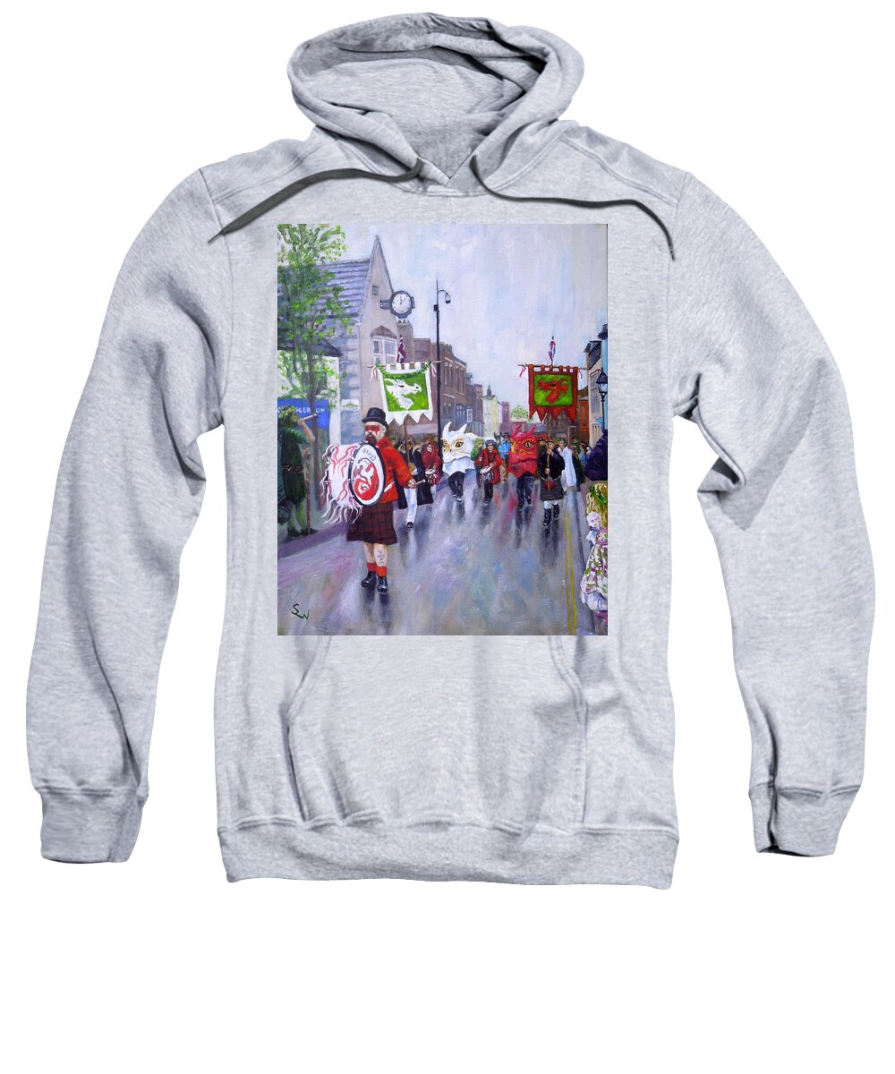 Impressionist Sweatshirt featuring the painting Dragon Parade by Shirley Wellstead