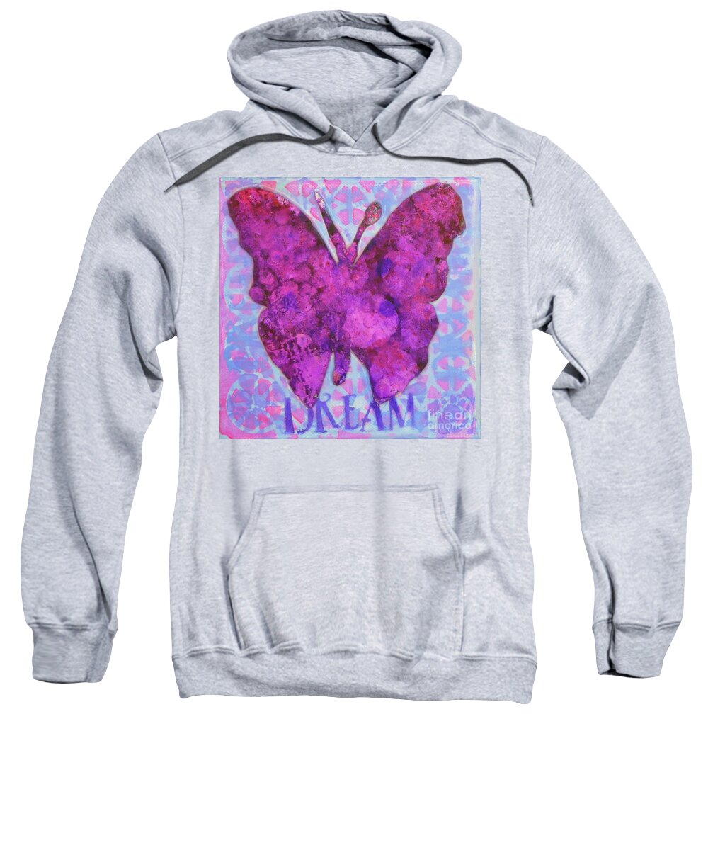 Butterfly Sweatshirt featuring the mixed media Dream Butterfly by Lisa Crisman