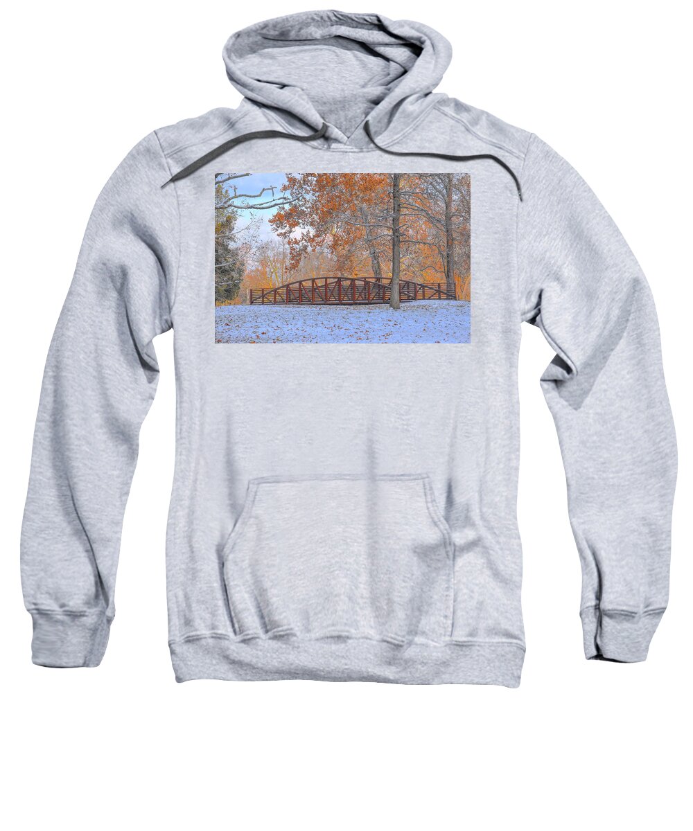  Sweatshirt featuring the photograph Early Snow by Jack Wilson