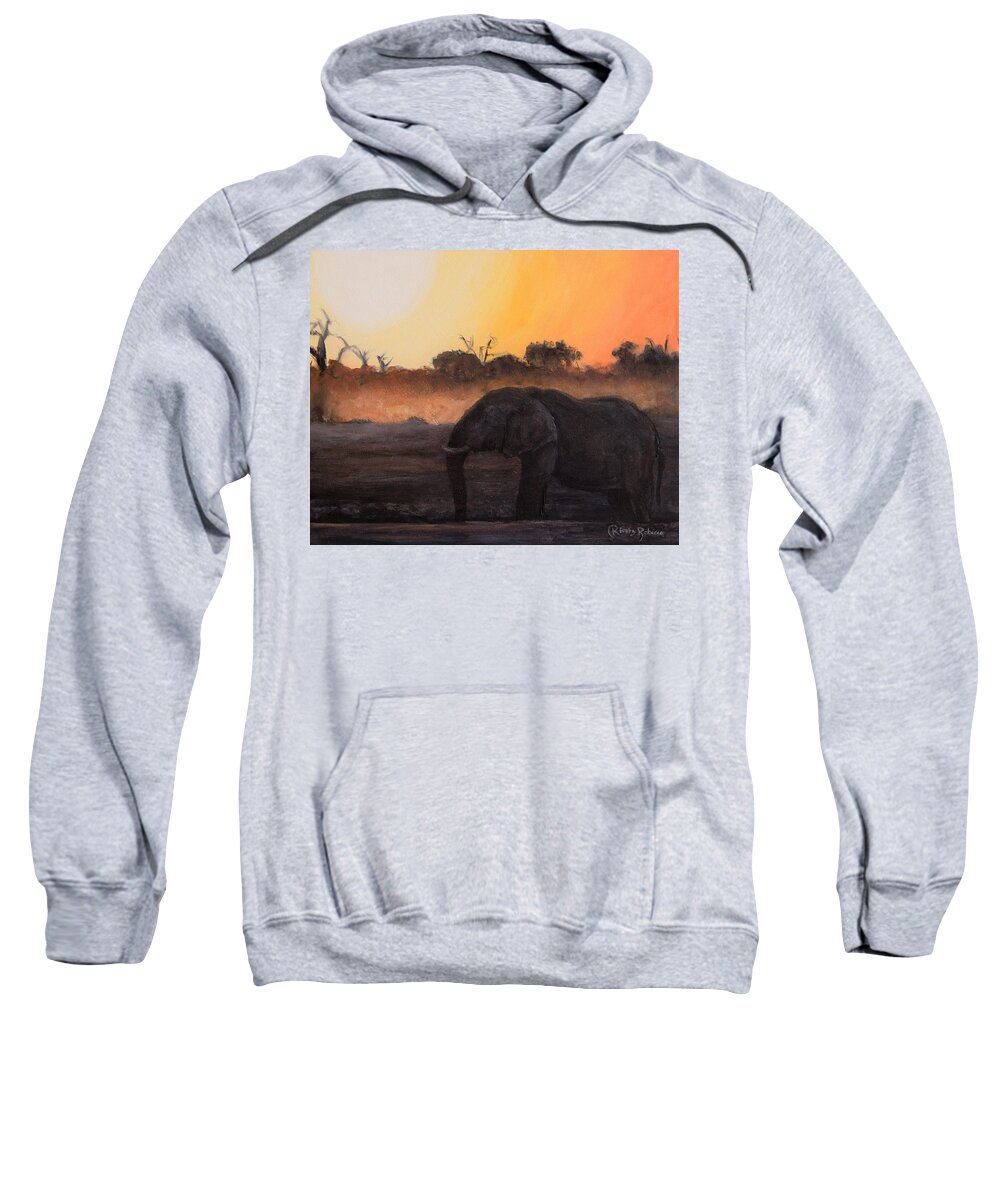 Elephant Sweatshirt featuring the painting Elephant by Kirsty Rebecca
