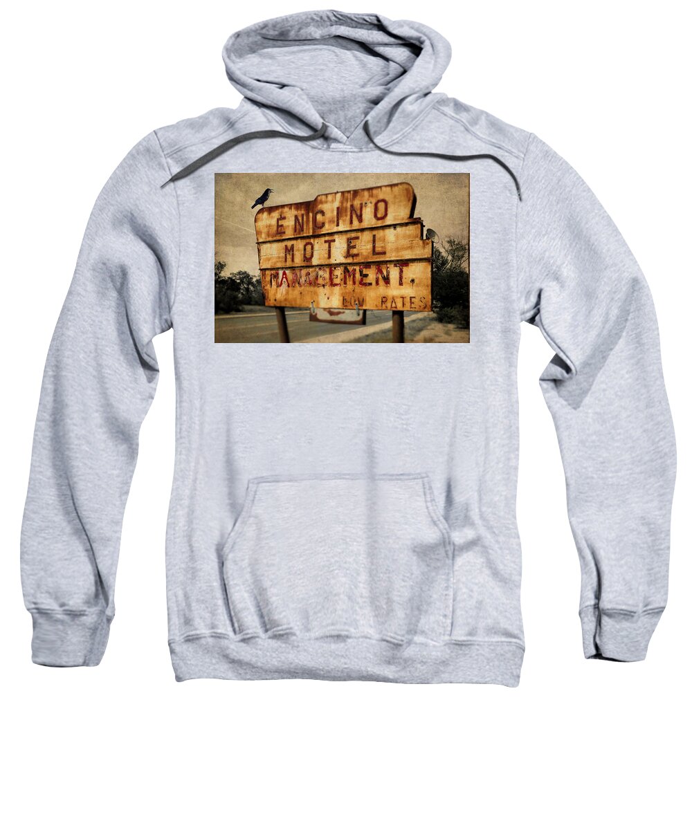 © 2018 Lou Novick All Rights Reserved Sweatshirt featuring the photograph Encino Hotel by Lou Novick