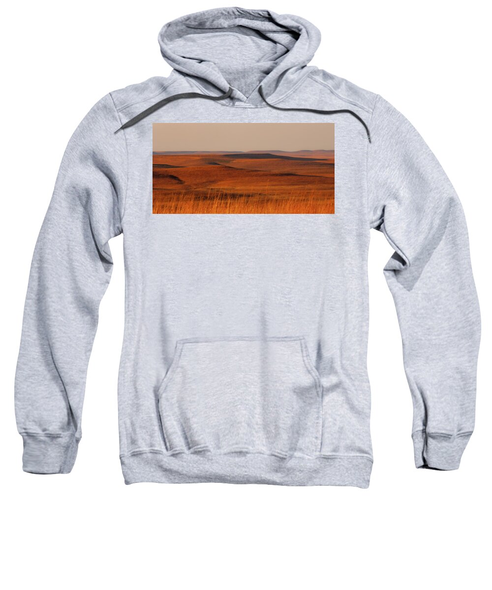 Greenwood County Sweatshirt featuring the photograph fall Colors Flint Hills Prairie III by Jeff Phillippi