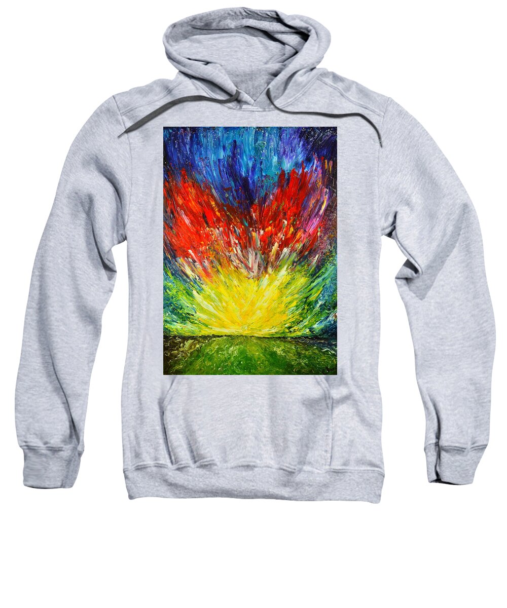 Abstract. Fire Sweatshirt featuring the painting Fire Sky by Chiara Magni