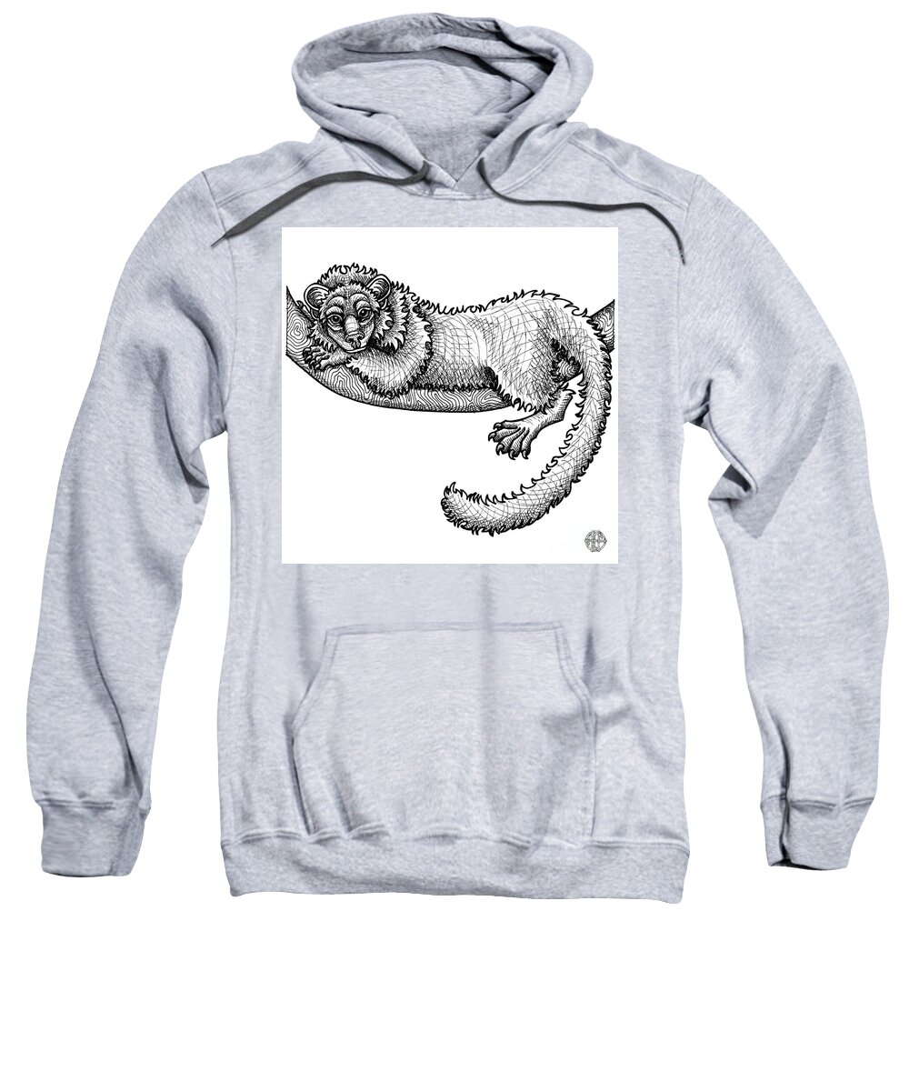 Animal Portrait Sweatshirt featuring the drawing Fisher by Amy E Fraser