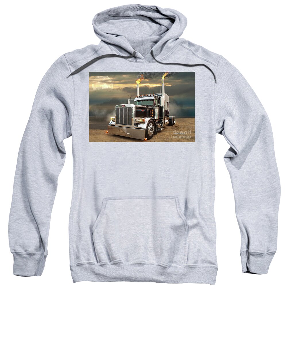 Big Rigs Sweatshirt featuring the photograph Flaming Pipes by Randy Harris