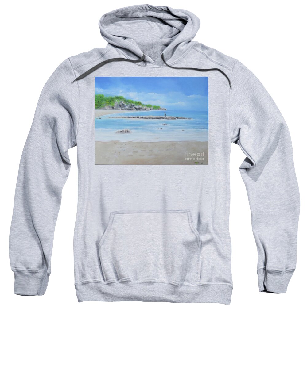 Tropical Landscape Sweatshirt featuring the painting Footprints by Kenneth Harris