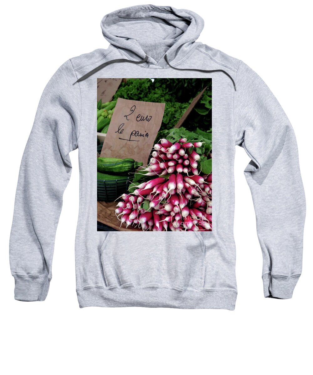 Radishes Sweatshirt featuring the photograph French Farmer's Market by Terri Brewster
