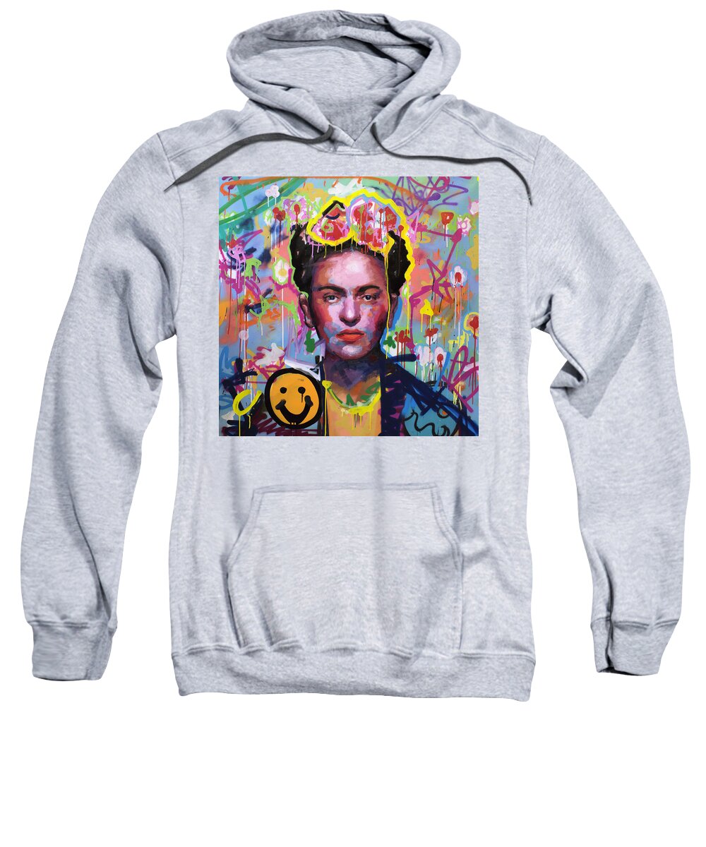 Frida Kahlo Sweatshirt featuring the painting Frida Kahlo by Richard Day
