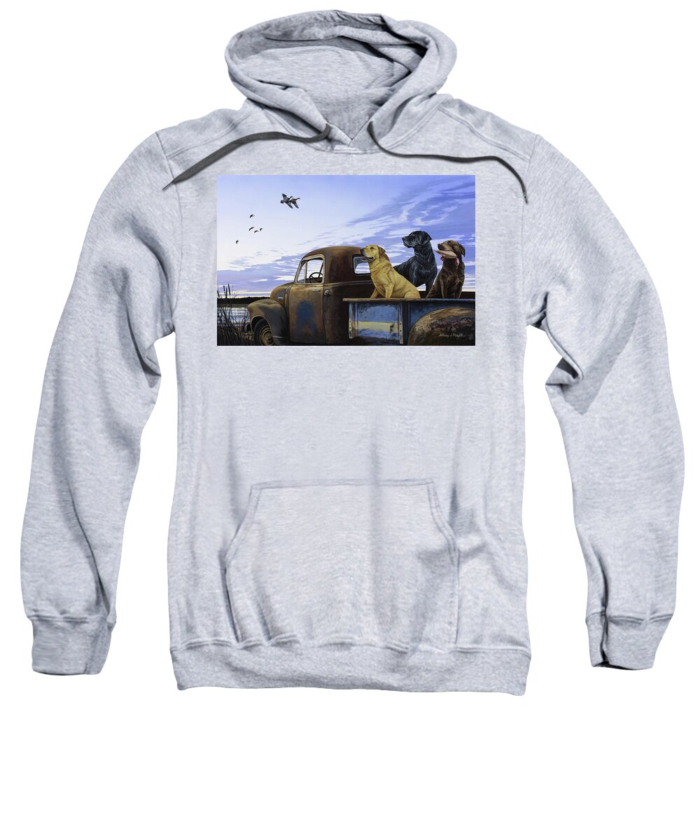 Truck Sweatshirt featuring the painting Full Load by Anthony J Padgett