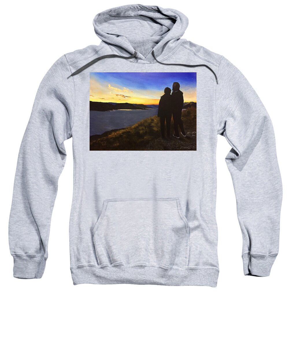 Sunset Sweatshirt featuring the painting Future Seen in Sunset by Sharon Duguay