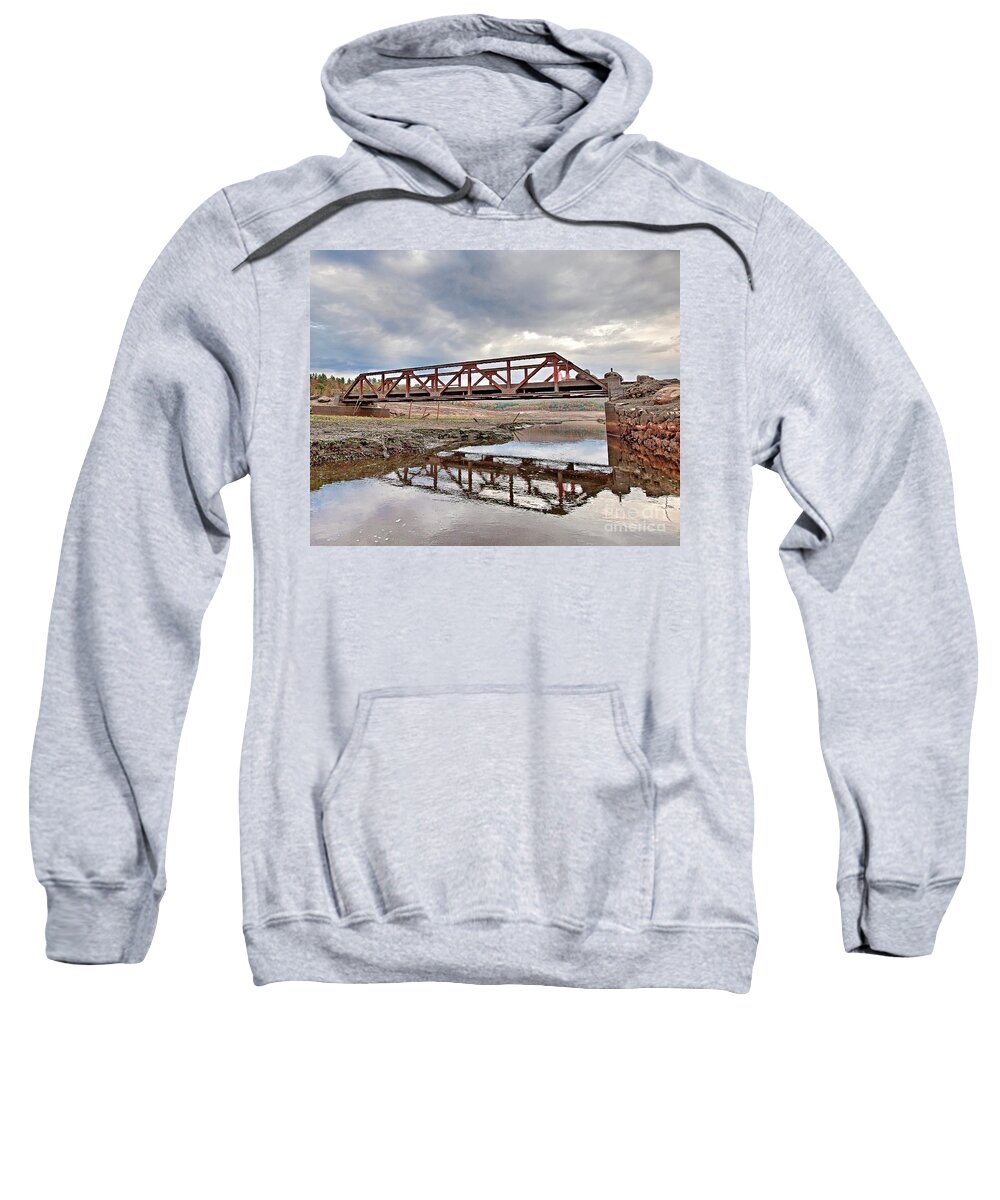 Colebrook Sweatshirt featuring the photograph Ghost Bridge - Colebrook Reservoir by Tom Cameron