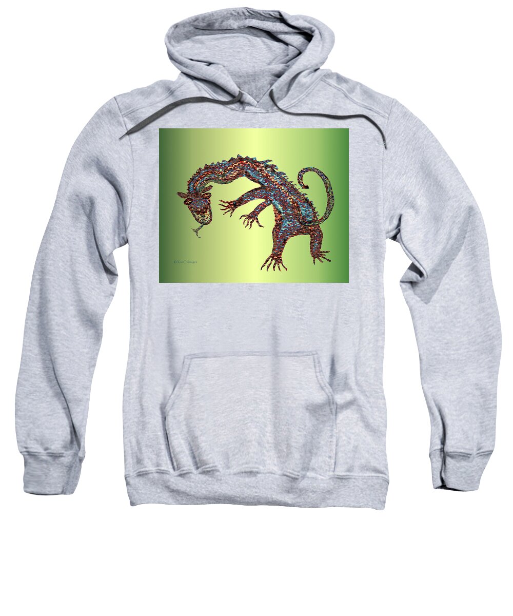 Dragon Sweatshirt featuring the digital art Gnarled Beast Dragon 2 by Kae Cheatham